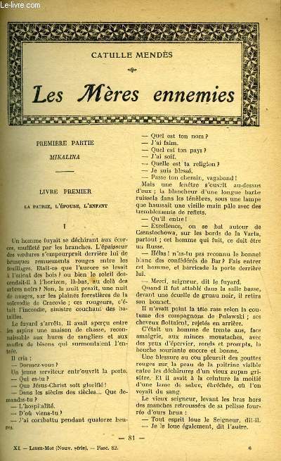 Lisez moi - nouvelle srie - n 82 - Les mres ennemies par Catulle Mends, Sduction par Frdric Boutet, Le parfum des Iles Borromes (X) par Ren Boylesve, Un scrupule par J.H. Rosny jeune, Comment on se mariait au temps de Louis XVI par G. Lenotre