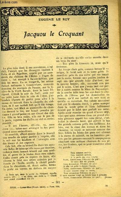 Lisez moi - nouvelle srie - n 136 - Jacquou le croquant par Eugne le Roy, La prolongation par Henri Duvernois, Une victime de la paix par Jean Jacques Bernard, Ni avec toi, ni sans toi (VIII) par Louis de Robert, Le diner au restaurant par Pierre