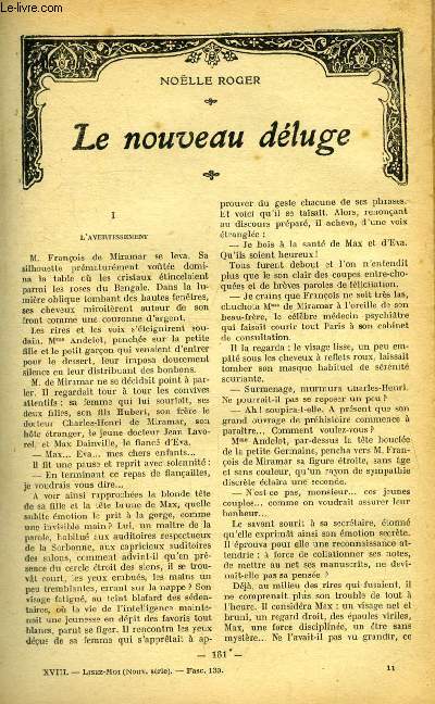 Lisez moi - nouvelle srie - n 139 - Le nouveau dluge par Noelle Roger, La chre soeur de Chateaubriand par Charles Clerc, Jacquou le croquant (IV) oar Eugne Le Roy, L'ex voto de l'acropole par Claude Farrre, L'escapade (VI) par Henri de Rgnier