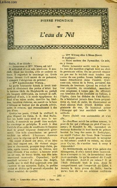 Lisez moi - nouvelle srie - n 164 - L'eau du nil par Pierre Frondaie, L'escalier par Jacques des Gachons, Juiette par Norbert Sevestre, Sirnes et tritons (V) par Maurice Larrouy, Manuscrit trouv dans une gondole par Henri de Rgnier, Les demi fous