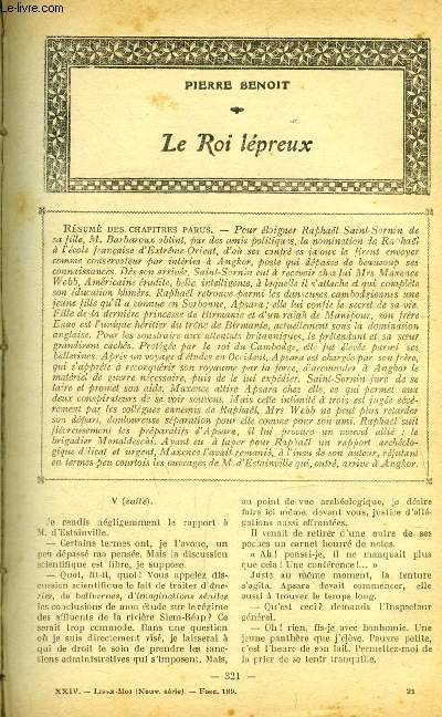 Lisez moi - nouvelle srie - n 189 - Le roi lpreux (V) par Pierre Benoit, La Toufiane par Norbert Sevestre, Gagner de l'argent par Marcelle Tinayre, Orlinda, coeur coeur (IV) par Jane Catulle-Mends, La question du Petit Poucet ou la Diplomatie