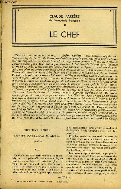 Lisez moi - nouvelle srie - n 350 - Le chef (VIII) par Claude Farrre, La gardienne par Michel Corday, Mare nostrum (IV) par V. Blasco Ibanez, Service command par Pierre Dominique, Telle qu'elle tait en son vivant (III) par Maurice Constantin-Weyer