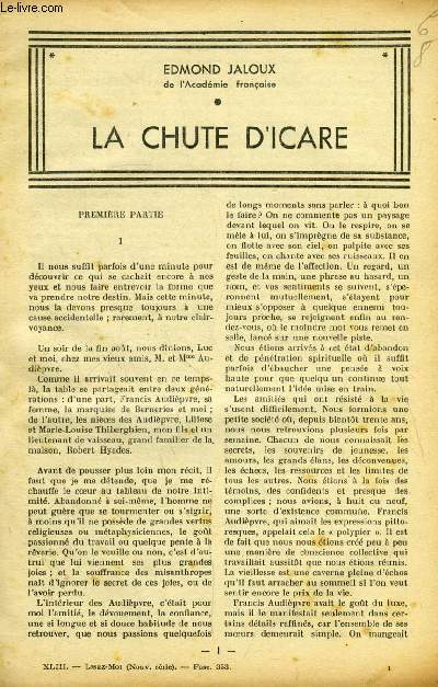 Lisez moi - nouvelle srie - n 353 - La chute d'Icare par Edmond Jaloux, Pauline par Frdric Boutet, Le lit du roi (II) par Octave Aubry, Chante l'Epitre par Luigi Pirandello, Mare Nostrum (VIII) par V. Blasco Ibanez, Sylvie par Marguerite d'Escola