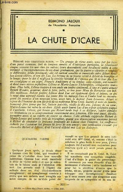 Lisez moi - nouvelle srie - n 357 - La chute d'Icare (quatrime partie) par Edmond Jaloux, Lecture chez le commanditaire par Tristan Bernard, L'or du cristobal (V) par A t'Serstevens, Dans le creux de l'oreille par Andr Birabeau, Boissire (III)