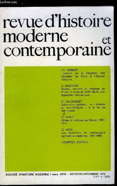Revue d'histoire moderne et contemporaine tome XXVI - Urbanisme parisien : la... - Photo 1/1