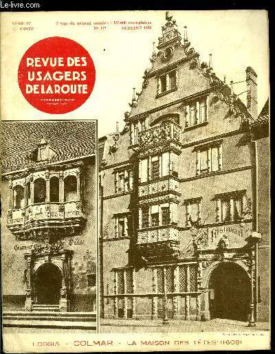 Revue des usagers de la route n 177 - Le chemin de fer et l'automobile devant l'Impot par G. Durand, Inquitudes par Henri Petit, Commettant, Prpos, Abus des fonctions, Responsabilit du Commettant, L'homme qui allait chercher du secours par Marcel E.