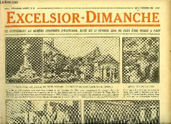 Excelsior-Dimanche n 51 - Le courrier de Lyon par Funck-Brentano, Madame Mac Williams et le tonnerre par Mark Twain, Le navire perdu par W.W. Jacobs, Bicot, prsident de club, une sance trouble, La famille Mirliton, foot-ball de chambre