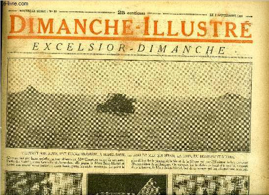 Dimanche-Illustr n 80 - Pilotant son auto, une femme traverse, a mare basse, le bras de mer qui spare la cote du Mont Saint Michel, Le roi des dandies : le beau Brummell par le Dr Cabans, L'homme volant par H.G.Wells, Bicot, prsident de club