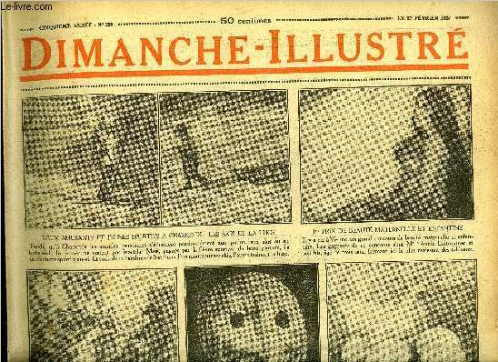 Dimanche-Illustr n 209 - Le paiement de nos dettes envers la Grande-Bretagne et les Etats Unis, Une femme de lettres au XVIIe sicle : Mme de la Fayette par Jules Chancel, La bastonnade de M. de Voltaire par Emile Pags, Bicot, prsident de club