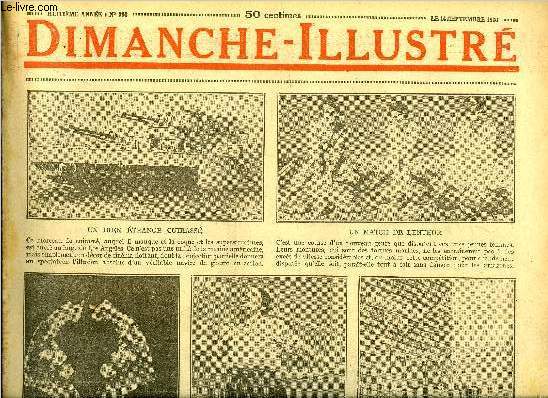 Dimanche-Illustr n 394 - Le projet d'union fdrale europenne, Madeleine de Verchres, la Jeanne Hachette canadienne par Jacques Czembre, La tour de Pierre par R.T.M. Scott, Bicot, prsident de club, a une bonne raison, Zig et Puce, la fort vierge