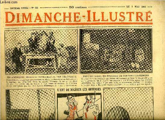 Dimanche-Illustr n 532 - La France et ses fonctionnaires par Pierre Descaves, Gustave Flaubert, victime littraire par Jules Chancel, La voix du sang par Sina, Bicot, prsident de club, et la balle de caoutchouc, Zig et Puce, colleurs d'affiches