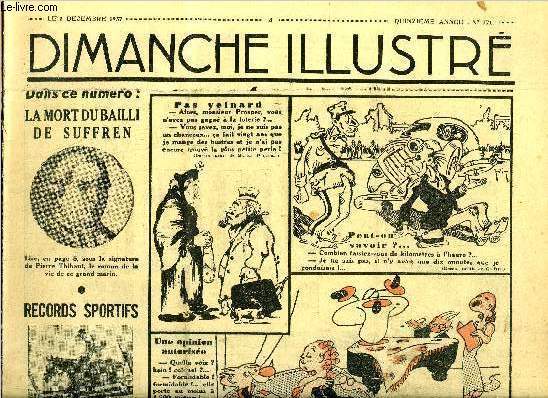 Dimanche-Illustr n 771 - Coco par Jacques Constant, Un grand marin, un grand chef, la mort du bailli de Suffren par Pierre Thibaut, Un crime a Ceylan (suite) par Edmond Romazires, Bicot, prsident de club, la lettre perdue et retrouve