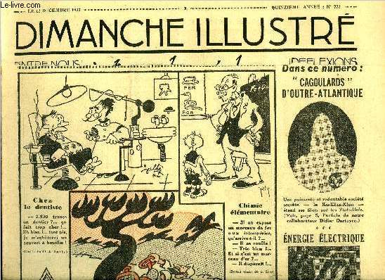 Dimanche-Illustr n 772 - L'trange cambrioleur par Humphrey Warland, Cagoulards d'outre Atlantique, le Ku Klux Klan, la plus redoutable des socits secrtes qui existent encore de nos jours par Didier Darteyre, Un crime a Ceylan (suite) par Edmond