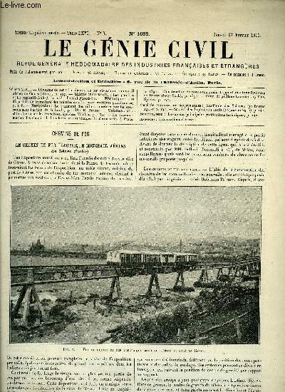 Le gnie civil tome LXVI n 9 - Chemins de fer : le chemin de fer lectrique monorail arien de Gnes, Chimie industrielle : les poudres et les explosifs (suite) par Daniel Florentin, Mcanique : les dispositifs de fermeture des trmpies de silos