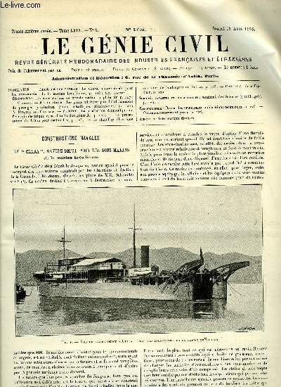 Le gnie civil tome LXIX n 8 - Constructions navales : Le Ceara, navire dpot pour les sous marins de la marine brsilienne par Ch. Dantin, Electricit : les sous stations de transformation en plein air par J. Vichniak, Art militaire : les ponts