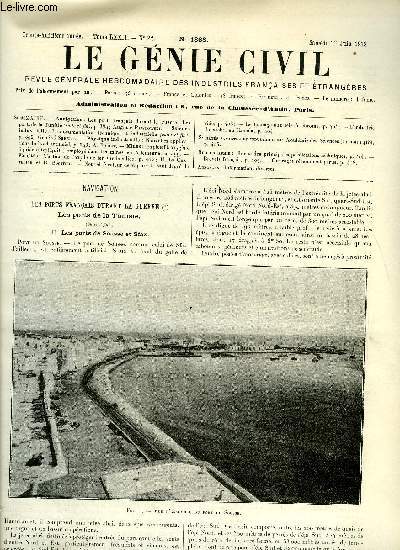 Le gnie civil tome LXXII n 22 - Navigation : les ports franais durant la guerre, les ports de la Tunisie (suite et fin) par Auguste Pawlowski, Science industrielle : la documentation technique et industrielle (suite et fin) par le Gnral Sebert