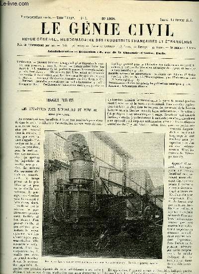 Le gnie civil tome LXXIV n 7 - Travaux publics : les appareils pour l'injection du mortier sous pression par L. Biette, Chimie industrielle : les industries et le commerce du lait pendant la guerre, leur avenir (suite) par Paul Razous, Chemins de fer