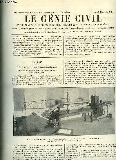 Le gnie civil tome LXXXVI n 2 - Les calibres talons paralllpipdiques, Fabrication et controle des talons Hoke aux Etats Unis par Ren Perrin, Les services d'exploitation directe organise dans la Ruhr par la mission interallie de controle