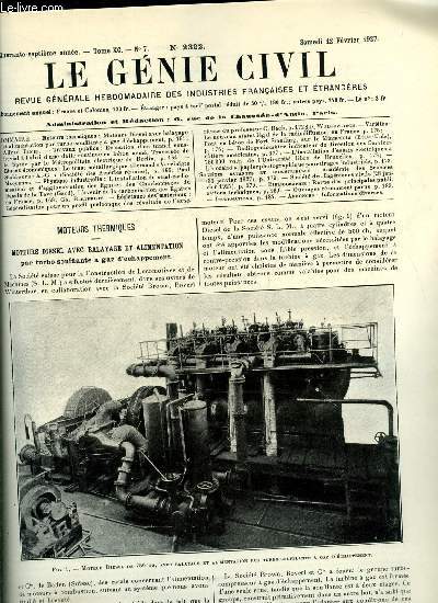 Le gnie civil tome XC n 7 - Moteurs diesel avec balayage et alimentation par turbo-soufflante a gaz d'chappement par Alfred Buchi, Excution d'un tunnel sous fluvial a l'abri d'une dalle continue en bton arm, traverse de la Spre