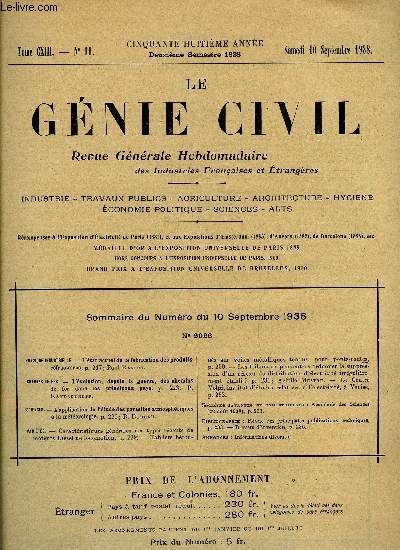 Le gnie civil tome CXIII n 11 - Physique industrielle : l'tat actuel de la fabrication des produits rfractaires par Paul Razous, Chemins de fer : l'volution, depuis la guerre, des chemins de fer dans les principaux pays par P. Kandaouroff, Sciences