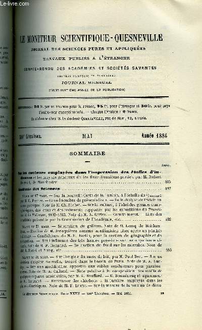 Le moniteur scientifique : journal des sciences pures et appliques n 509 - Sur les couleurs employes dans l'impression des toffes d'indiennes et les moyens gnraux de les fixer (deuxime partie) par M. Robert Bourcart, Sur la nouvelle carte