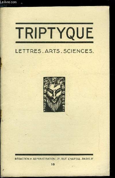 Triptyque n 18 - Jean Dorsenne par Jean Cabanel, Le bateau ivre, baigneuses, Aiou, Sophie a Tfatu par Jean Dorsenne, Une heure chez le docteur L. Ramond par le Dr Loup, Andr Lhote par Andr Paulin