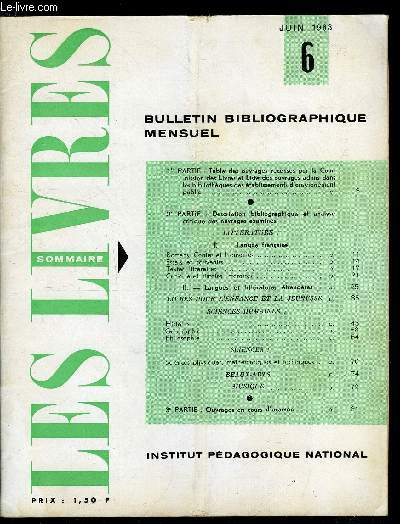 Les livres n 6 - Littrature : romans, contes et nouvelles, essais et souvenirs, textes littraires, Livres pour l'enfance et la jeunesse, Sciences humaines : histoire, gographie, pdagogie, sciences politiques, conomiques et sociales