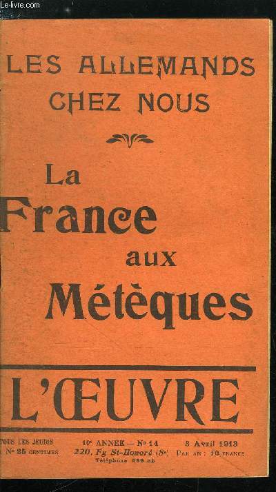 L'oeuvre n 14 - Mes tablettes par Gustave Try, Potins et pantins, Le capital franais contre la France par Jean Piot,