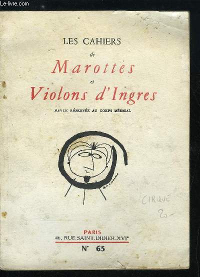 Les cahiers de Marottes et Violons d'Ingres - nouvelle srie - n 63 - Bridge et bridgomanie amricaine par Jack Olsen, Voyage a travers l'art moderne : Jean Arp, peintre, pote, sculpteur par Carola Giedion-Welker, La mort de Napolon : la fin