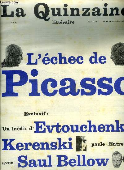 La quinzaine littraire n 16 - Contre la socit moderne par Marcel Marantz, Pour le plaisir par Maurice Nadeau, L'oeuvre de Nerval par Serge Bard, Une dmarche fureteuse par Bernard Pingaud, Une enfance rveuse par Michel Claude Jalard, Agns