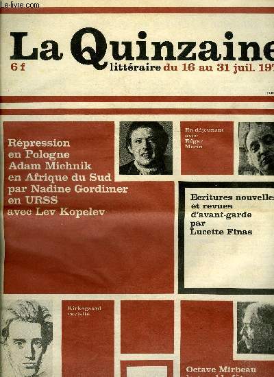 La quinzaine littraire n 260 - Adam Michnik prsente les pomes de Stanislas Baranczak par Adam Michnik, La ralit martiniquaise mise en accusation par Salvat Etchart, Renaudot 1967 par Jean Michel Maulpoix, Un concentr d'indignation permanente