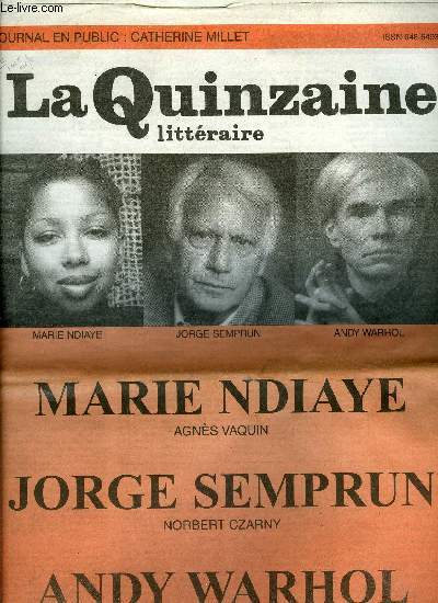 La quinzaine littraire n 806 - Un monde terrifiant de solitude par Agns Vaquin, Un autre dimanche par Norbert Czarny, La langue russe des annes vingt et trente du XXe sicle par Christian Mouze, La vie est un songe par Mathieu Riboulet, Anna