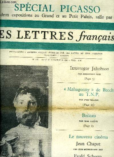 Les lettres franaises n 1157 - Questionner Jakobson par Jean Pierre Faye, Sappho rvle par ses pomes par Edith Mora, O pour moi seul a moi seul en moi mme par Andr Wurmser, Boileau par Ren Lacote, Une histoire d'amour par Hubert Juin