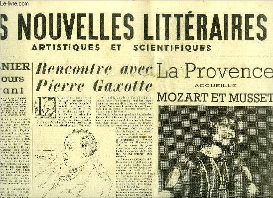 Les nouvelles littraires, artistiques et scientifiques n 1299 - Plisnier toujours vivant par Robert Kanters, Rencontre avec Pierre Gaxotte par Gabriel d'Aubarde, La Provence accueille Mozart et Musset, Un prophte parmi nous par Maximilien Vox