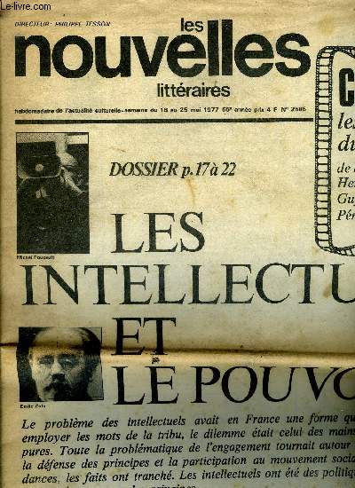 Les nouvelles littraires n 2585 - Le Grenelle du livre aura-t-il lieu ? par J.L.E., Le peuple des poches par G. Pu, Vous reprendrez bien une tranche de vie ? par Daniel Oster, Les coquilles de la bureaucratie par Annie Daubenton, Le mystre Hamsun