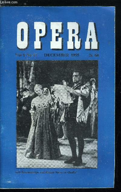 Opera n 12 - Opera in Germany, The new hamburg opera by Wolfgang Nolter, A different world, notes on Opera in western germany by Ronald Crichton, The Berlin Festival 1955 by Desmond Shawe Taylor