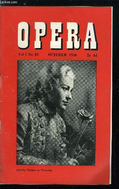 Opera n 10 - Covent Garden Tradition and  s. d. by David L. Webster, Ruth : an introduction by Paul Hamburger, Summer Festivals : 4, Bayreuth, Munich, Edinburg, Bregenz