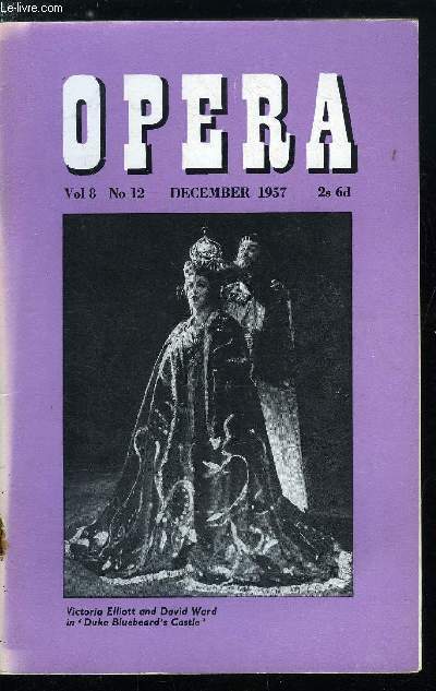Opera n 12 - Accompanying Lotte Lehmann's Classes by Ivor Newton, Eight years with Opera on television by Peter Herman Adler, Television opera in Germany by Ernst Koster, The Italien T.V. Scene by William Weaver, Kleiber in Buenos Aires, 1939 by John