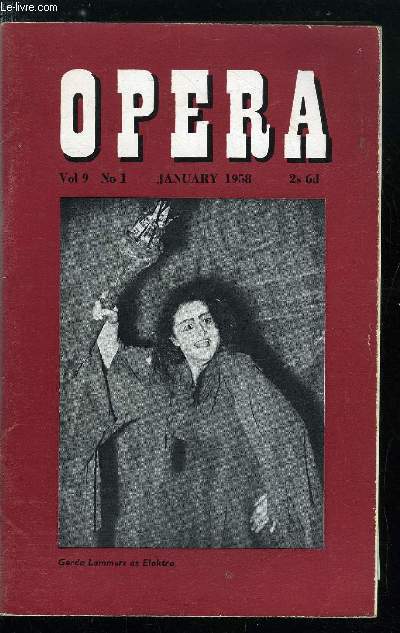 Opera n 1 - Poulenc and The Carmelites by Edward Lockspeiser, Opera on the Gramophone 4 - Norma by Andrew Porter, The Berlin Festival by David Drew, The Wexford Festival by Desmond Shawe-Taylor