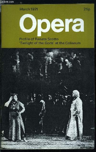 Opera n 3 - Reviving england's 18th- century operas by Roger Fiske, People : 88, Renata Scotto by Eugenio Gara, A whale of a story by Herbert Weinstock