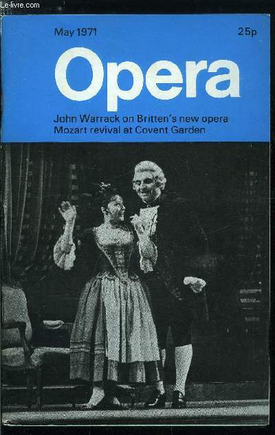 Opera n° 5 - To a Wider Public by Alan Blyth, Britten's television opera by John Warrack, Bulgarian diary : part 1 by Colin Graham, Will the real Boris Godunov please stand up ? by Arthur Jacobs