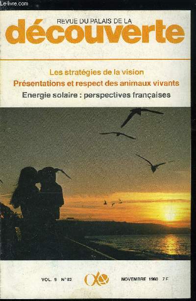 Revue du palais de la dcouverte n 82 - L'ozone dans l'atmosphre de la terre, tat actuel des recherches par Andr Girard, Paul Broca et la physiologie du langage par Jean Louis Parrot, Croissance-nuisances : la socit devant ce dilemme par Raymond