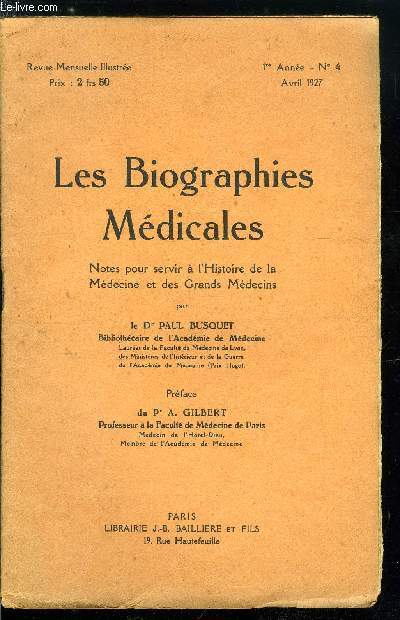 Les biographies mdicales n 4 - Broussais Franois-Joseph-Victor - 17 dcembre 1772 - 17 novembre 1838, Le professeur Gilbert