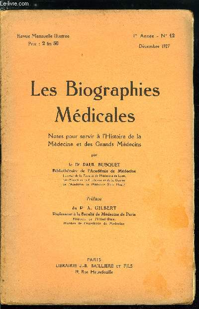 Les biographies mdicales n 12 - Esquirol Jean-Etienne-Dominique - 3 fvrier 1772 - 12 dcembre 1840