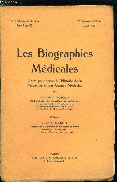 Les biographies mdicales n 4 - Cuvier (Georges-Lopold) - 23 aout 1769 - 13 mai 1832