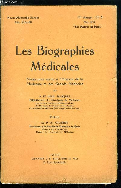 Les biographies médicales n° 5 - Mort du Dr Paul Busquet, Piorry Pierre-Adolphe - 2e partie