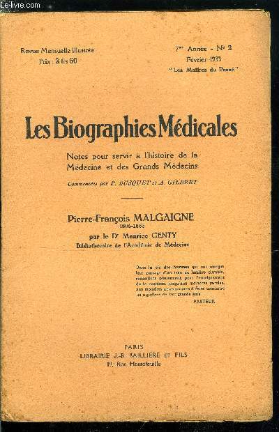 Les biographies médicales n° 2 - Malgaigne Pierre-François (1806-1865)
