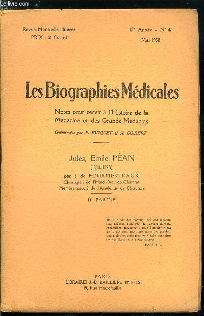 Les biographies médicales n° 4 - Jules, Emile Péan (1830-1898) IIe partie