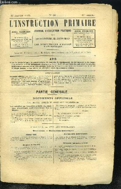 L'instruction primaire 11e anne n 20 - Loi relative au transfert a Lille du chef-lieu d'acadmie antrieurement fix a Douai, Dcorations, Distinctions honorifiques, L'enseignement collectif (a propos de l'enseignement de l'arithmtique)