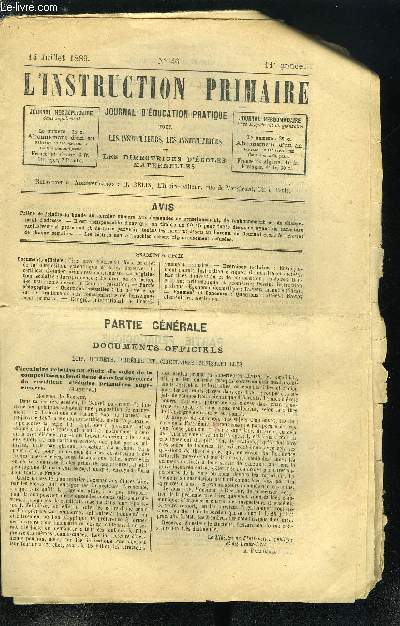 L'instruction primaire 11e anne n 46 - Circulaire relative au choix du sujet de la composition scientifique dansles preuves du certificat d'tudes primaires suprieures, Jurisprudence : le droit de correction des instituteurs devant la Cour